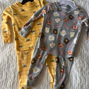 2 sets of Wonder Nation Gray Pajama Set with Fun Prints